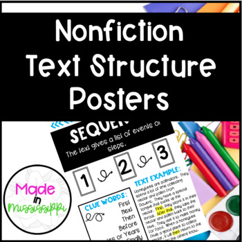 Preview of Text Structure Posters | Nonfiction | Classroom Decor | Anchor Charts