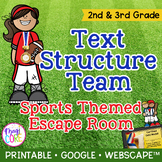 Nonfiction Text Structure Reading Sport Escape Room & Webs
