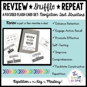 Preview of Nonfiction Text Structure {Review, Shuffle, Repeat Flash Card Set}