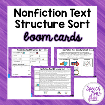 Preview of Nonfiction Text Structure Sort Boom Cards™