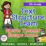 Nonfiction Text Structure Sports Reading Escape Room Websc