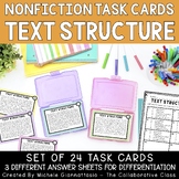 Nonfiction Text Structure Task Cards | Editable to Add Your Own