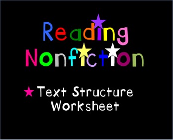 Preview of Nonfiction Text Structure Worksheet - Station 2