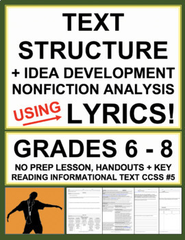Preview of Nonfiction Text Structure with Song Lyrics & Music Videos | Printable & Digital