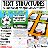 Nonfiction Text Structures Bundle: Worksheets, Task Cards,