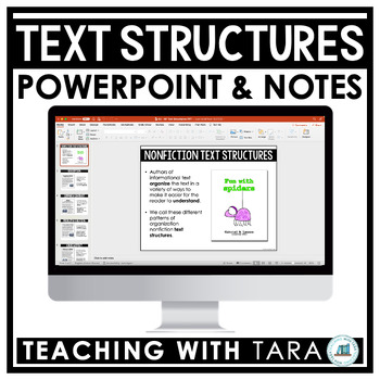 Preview of Nonfiction Text Structures | Editable PowerPoint and Scaffolded Notes | RI.3.8