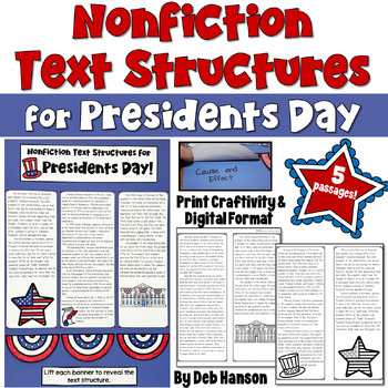 Preview of Nonfiction Text Structures Sorting Craftivity featuring U.S. Presidents