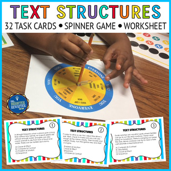 Preview of Nonfiction Text Structures Task Cards and Game