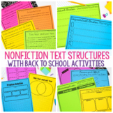 Nonfiction Text Structures With Back to School Activities