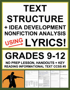 Preview of Nonfiction Text Structures with Song Lyrics | Printable & Digital