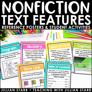 Nonfiction Text Features Posters and Activities by Jillian Starr