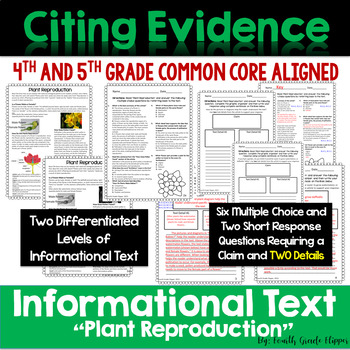 Preview of Citing Evidence: Informational Text Dependent Questions "Plant Reproduction"
