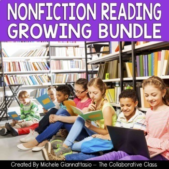 Preview of Nonfiction Reading Activities | Task Cards Organizers Growing Bundle