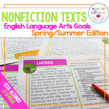 Nonfiction Texts with English Language Arts Targets {Spring Summer Edition}