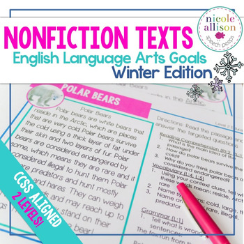 Preview of Nonfiction Texts with English Language Arts Targets {Winter Edition}