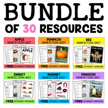 Preview of Nonfiction Unit Bundle + FREE Spanish