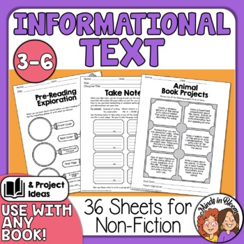 Preview of Informational Text Graphic Organizers & Guided Book Reports Print & Digital