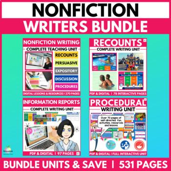 Preview of Nonfiction Writing Bundle | Recount, Procedural, Informational, Expository Texts