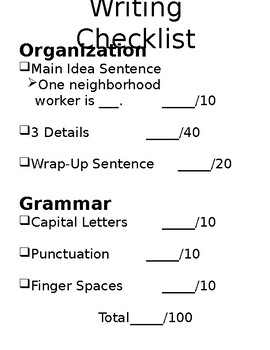 Preview of Nonfiction Writing Checklist - EDITABLE