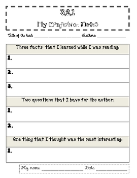Preview of Nonfiction Writing Graphic Organizer