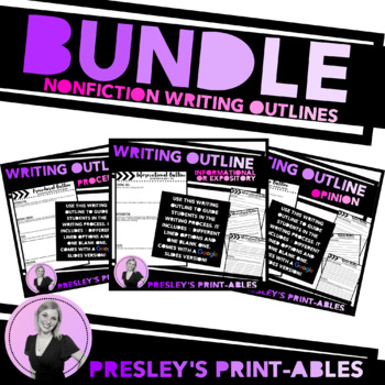Preview of Nonfiction Writing Outlines PRINTABLE & DIGITAL BUNDLE