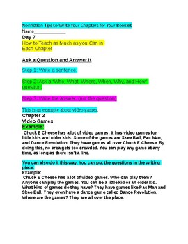 Preview of Nonfiction Writing Tips for Days 7 and 8