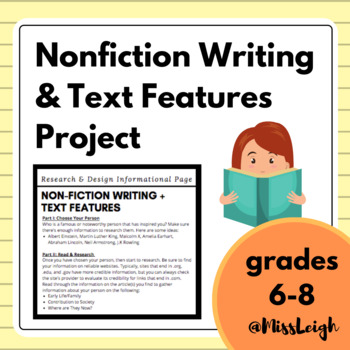 Preview of Nonfiction Writing and Text Features (Use With Biography Text)