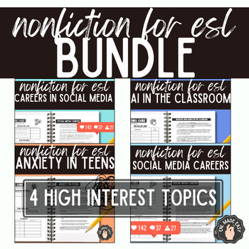 Preview of Reading Comprehension for ESL ELL! Non-Fiction Main Idea, Evidence, + More! 7-12