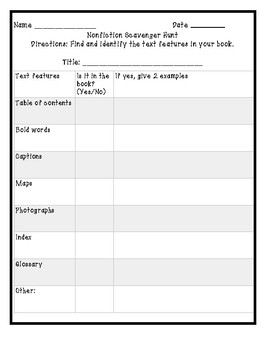 Nonfiction text structure scavenger hunt by FunFriendlyFirstie | TpT