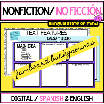 Preview of Nonfiction texts/ textos de noficción Jamboard Backgrounds