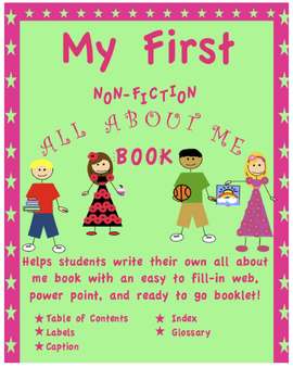 Preview of Nonfiction writing for beginners with all about me web and book
