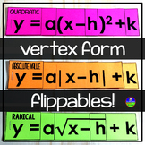 Vertex Form Functions Algebra Flippables | Math Foldables