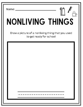 Preview of Nonliving Things Worksheet