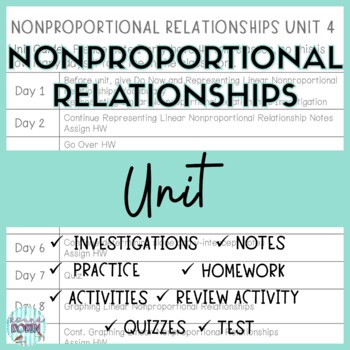 Preview of Nonproportional Relationships Unit Bundle