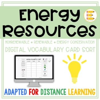 Preview of Nonrenewable and Renewable Resources Activity Digital 