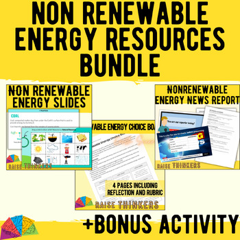 NGSS Nonrenewable Energy Resources Bundle: Slides, Projects & Choice Boards