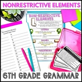 Nonrestrictive Elements Doodle Notes and Activity 6th Grade Grammar