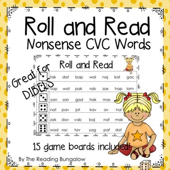 Preview of Nonsense Word (CVC) Roll and Read {GREAT for DIBELS/RTI}