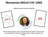 Nonsense Word CVC UNO Game