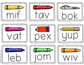 Nonsense Word Flash Cards - Back to School {Great for DIBELS or AIMSWEB!}