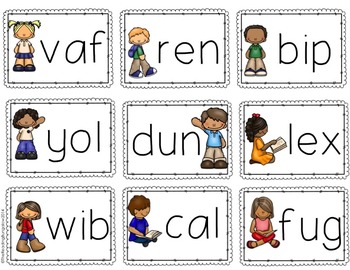 Nonsense Word Flash Cards - Back to School {Great for DIBELS or AIMSWEB!}
