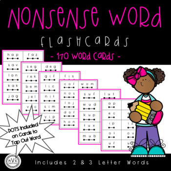 Nonsense Word Flashcards - Set of 170 two and three letter words