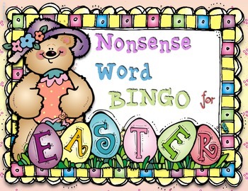 Preview of NWF-RTI Nonsense Word Fluency Activity | Easter CVC Practice (Blackout Bingo)