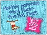 Nonsense Word Fluency Monthly Practice Pages {Perfect for 