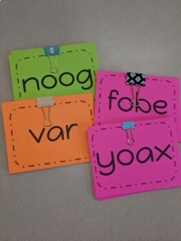 Preview of Nonsense Word Fluency (NWF) Flashcards: Various word patterns (Editable)