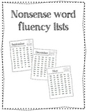 Nonsense Word Fluency {NWF} Monthy sheets