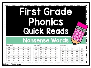 Preview of Nonsense Word Fluency Quick Reads