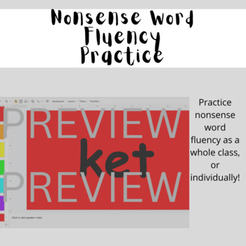 Preview of Nonsense Word Fluency Rainbow Practice