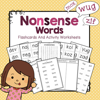 Preview of CVC Nonsense Words | Flashcards, Lists, and Activity Worksheets