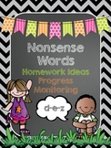 Nonsense Words Homework for Dibels and Dibels Next Practice